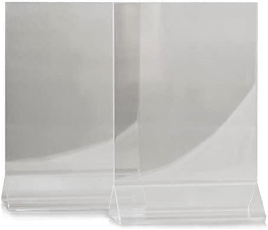 4” x 6” Acrylic Menu Sign Photo Table Holders Clear- Upright Table Desk Displays Double Sided Table Menu Stands Picture Frames for Wedding Table Numbers Restaurant Signs