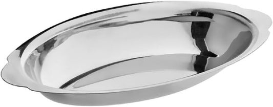 Stainless Steel Oval Au Gratin Dish - Set of 6 - Casserole and Banana Split Bowls, Single Serving, Small Individual Gratin
