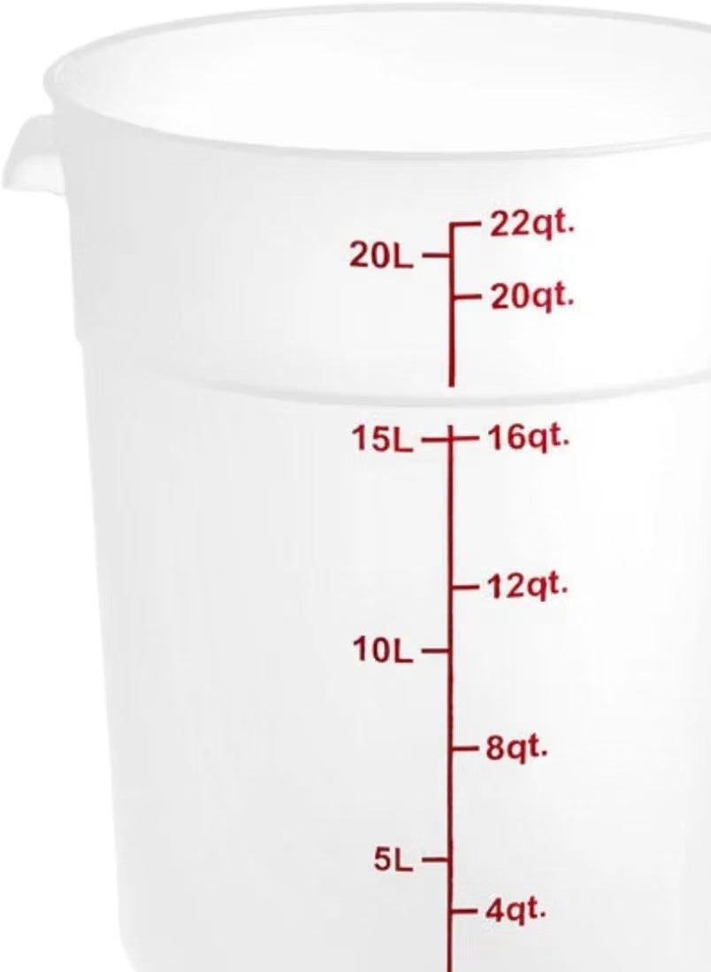 Round Food Storage Container Translucent Polypropylene- Commercial Food Storage Containers Meal Prep Containers Reusable Food Containers for Pantry Kitchen Storage Organization