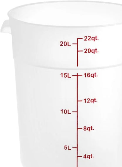Round Food Storage Container Translucent Polypropylene- Commercial Food Storage Containers Meal Prep Containers Reusable Food Containers for Pantry Kitchen Storage Organization