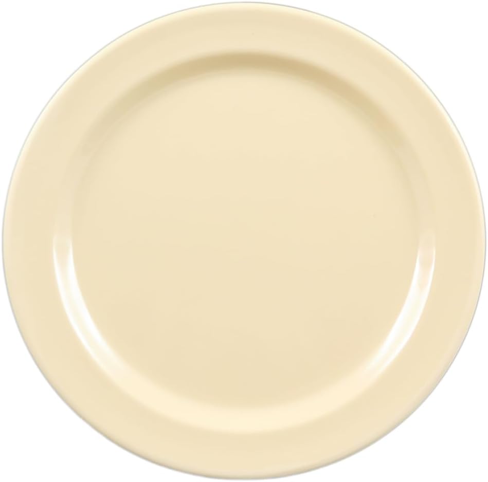Round Plate Melamine Set of 12- Reusable Plates Kitchen Plates Dinnerware Serving Platter Dishes Dishwasher Safe Break-Resistant for Home Kitchen
