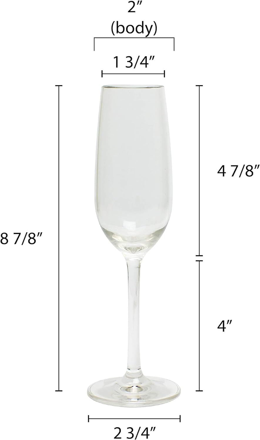7 oz Champagne Glass Polycarbonate Clear Color- Plastic Stemware Wine Glass Red Wine Glass Drinking Glass Toasting Glass Cocktail Cup Drinkware Ideal for Party Wedding Birthday