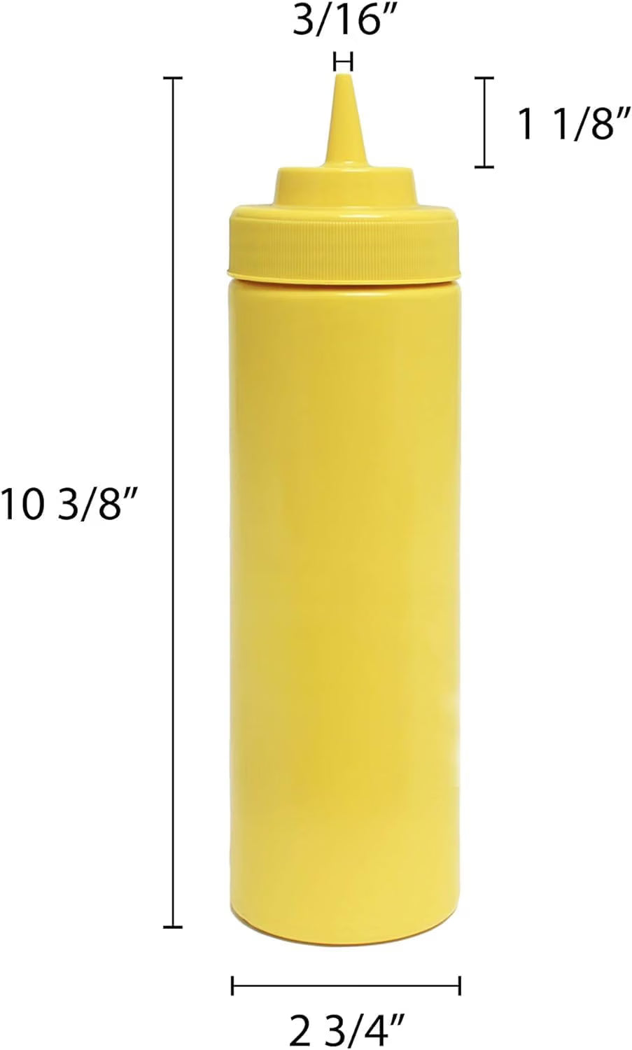 Set of 6 Squeeze Condiment Wide Mouth Dispensing Bottles - Plastic Squeeze Bottle for Sauces Spreads Ketchup Mustard Mayo Hot sauces and Olive oil