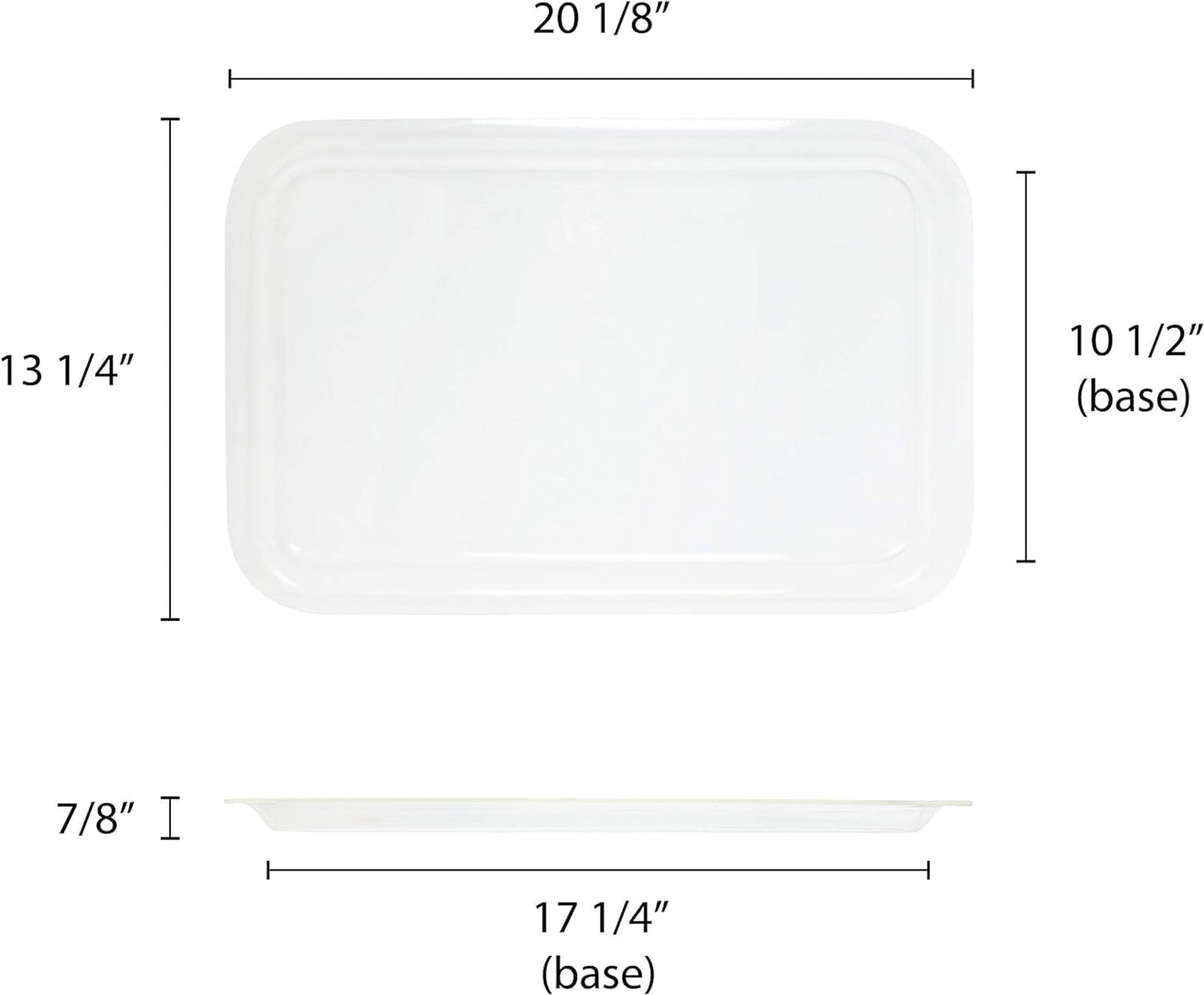Acrylic Countertop Bakery Display Case Tray 20-1/4" x 13-2/5" x 4/5"- Pastry Case Tray Retail Commercial Home use for Bagels Baked Goods Bread Donuts Vegetables