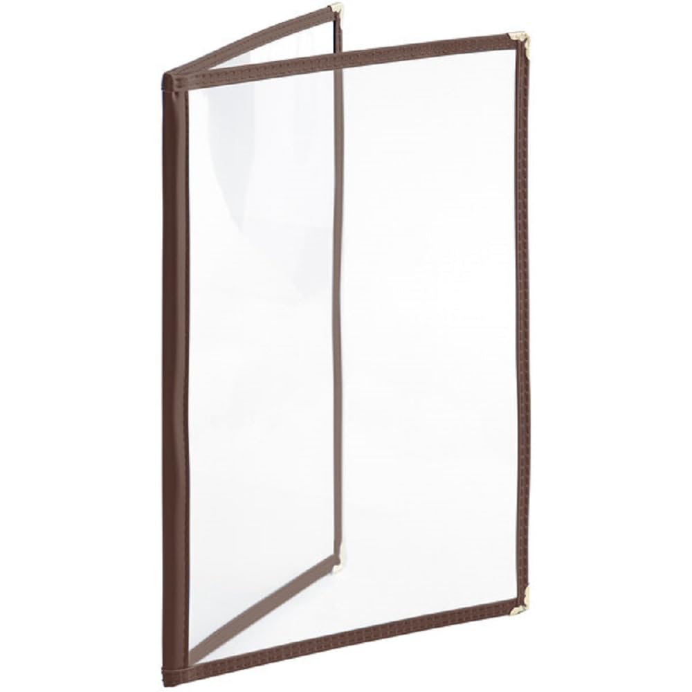 8-1/2” x 11” Double Fold Restaurant Menu Covers 2 Page 4 View Set of 10- Crystal Clear Menu Covers Fits A4 Size Paper Menu Sleeve Folder Menu Book Holders for Bar Cafe Restaurant