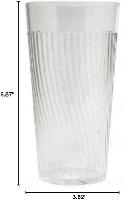 Belize Tumbler/Drinking Cups Green Polycarbonate Set of 12 - Premium Iced Tea Glasses Stackable Reusable Drinking Glasses Dishwasher Safe Break-Resistant for Home Restaurants