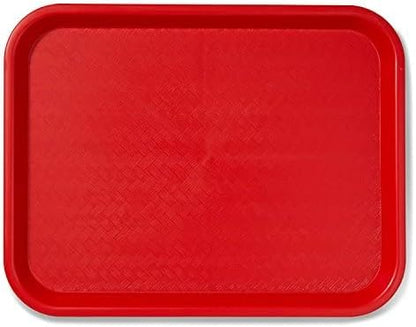 Set of 6 Plastic Fast Food Trays 10-1/2" x 13-5/8" Assorted Colors-Café Standard Cafeteria Fast Food Tray Assorted Colors