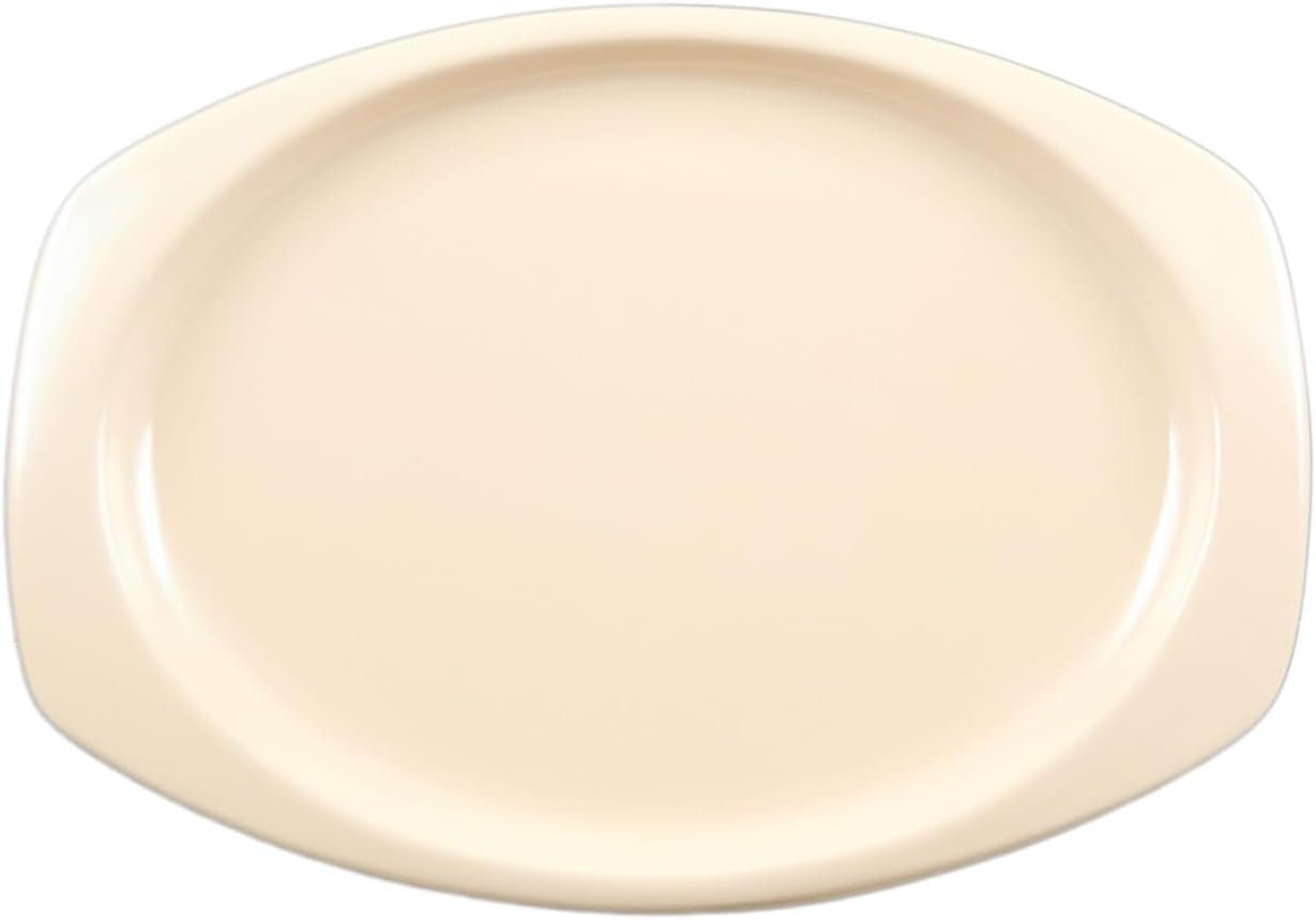 Rectangular Platter White Color Melamine Set of 12- Reusable Plates Kitchen Plates Dinnerware Serving Platter Dishes Dishwasher Safe Break-Resistant for Home Kitchen