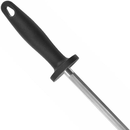 Diamond Steel Sharpener with Black Handle- Knife Sharpener Rod Sharpening Rod Kitchen Knives Sharpener for Home Kitchen Restaurant Hunting
