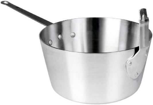 Aluminum Fryer Saucepan with Front Stem Catcher- Deep Frying Pot Deep Fryer for Fast Cooking and Easy Cleaning for Soup Pot French Fries Stews Mirror-Finished