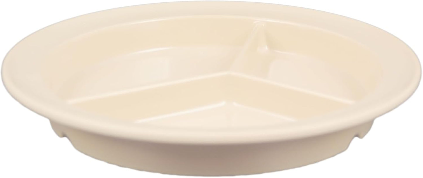 3 Compartment Deep Serving Plate Melamine Set of 12- Dishwasher Safe Break-Resistant Serving Platter Dinner Plates Portion Plates for Dinner Home Kitchen Restaurants