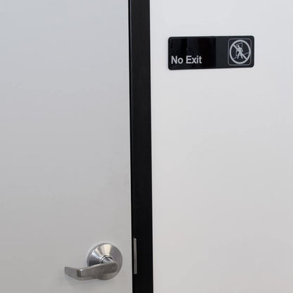 9" x 3" No Exit Sign with Easy Peel Self-Adhesive White on Black Color Set of 2- Door Sign Waterproof Self Adhesive Store Signs Indoor/Outdoor Warning Marker Home Business Use