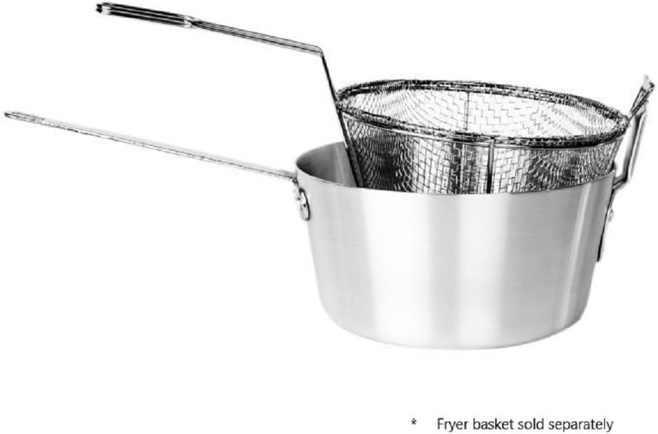 Aluminum Fryer Saucepan with Front Stem Catcher- Deep Frying Pot Deep Fryer for Fast Cooking and Easy Cleaning for Soup Pot French Fries Stews Mirror-Finished