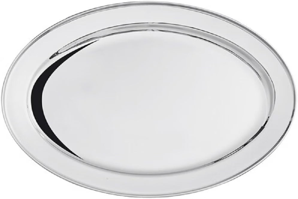 22” Stainless Steel Oval Serving Platter - Heavy Duty Metal Serving Tray Serving Platters for Appetizer Snack Fruit Cake Server Party Food Display Tray Serving Dishes for Entertaining