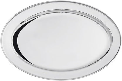 22” Stainless Steel Oval Serving Platter - Heavy Duty Metal Serving Tray Serving Platters for Appetizer Snack Fruit Cake Server Party Food Display Tray Serving Dishes for Entertaining