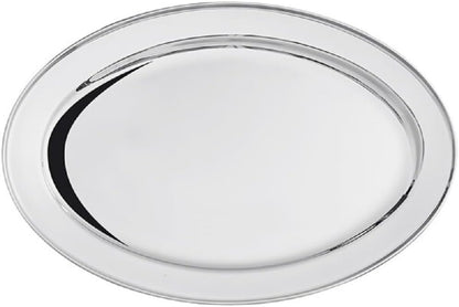 22” Stainless Steel Oval Serving Platter - Heavy Duty Metal Serving Tray Serving Platters for Appetizer Snack Fruit Cake Server Party Food Display Tray Serving Dishes for Entertaining