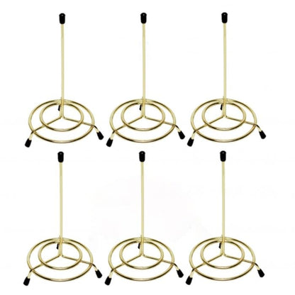 3-1/2" x 6" Check Spindle Iron Plated Gold Finished Set of 6 - Restaurant Check Spindle Receipt Holder Check Holders for Restaurants Eatery Bar and Cafe
