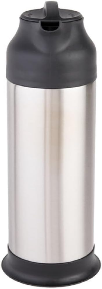 Stainless Steel Carafe/Server Black Trim Double Wall Vacuum - Insulated Coffee Carafe Thermal Beverage Dispenser Thermos Urn for Hot/Cold Water Party Chocolate Drinks