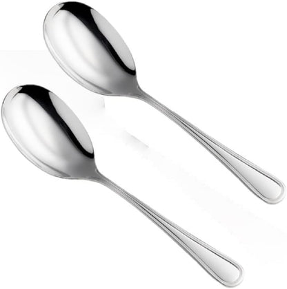 Luxor Spoon Stainless Steel Set of 2- Serving Utensils Spoon Flatware Basting Serving Cutlery Kitchen Tableware Buffet Serving Utensils for Home Kitchen and Restaurant