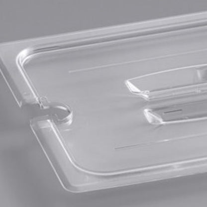 Half Size Notched Polycarbonate Handled Food Pan Lid - Food Storage Container Cover Restaurant Commercial Hotel Pans Cover for Food Prep Fruits Vegetables Beans Corns