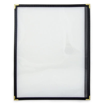 Set of 60 Black 8-1/2” x 11” Single Restaurant Menu Covers 1 Page 2 View Crystal Clear Menu Covers Fits A4 Size Paper Menu Sleeve Menu Folder Menu Book Holders for Bar Cafe Restaurant