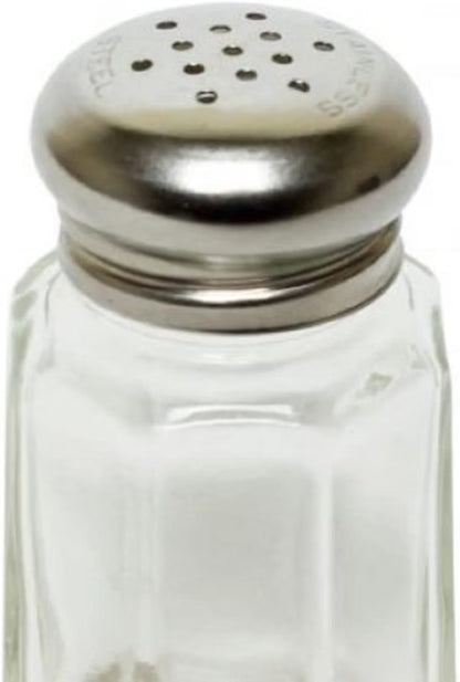 Paneled Spices Glass Shaker with Stainless Steel Cap Set of 12- Paneled design Spice Shakers Salt Pepper Shakers Spice Jars Table Accessories Counter for Kitchen Restaurants