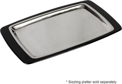 13" x 8" Rectangular Bakelite Underliner fits 11" x 7-1/5" Stainless Steel Sizzling Platter - Rectangular Sizzle Platter Underliner Base Restaurant Home Kitchen