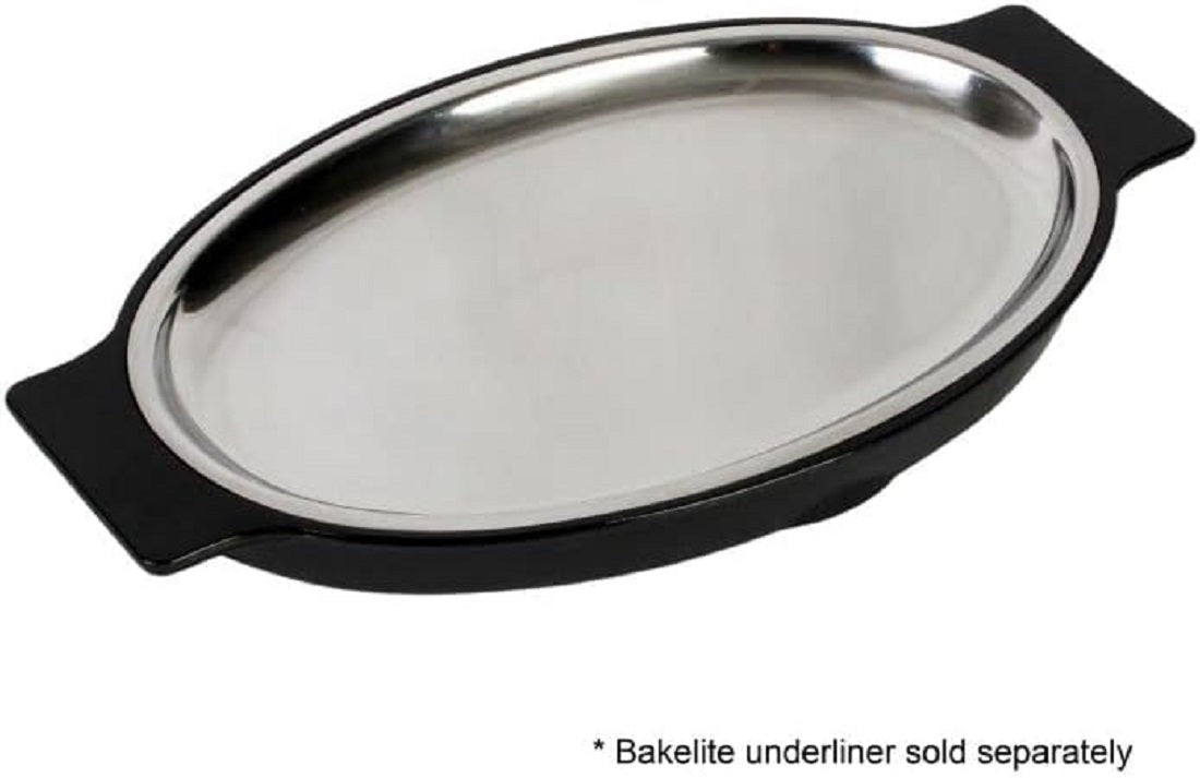 11-5/8" x 8" Oval Stainless Steel Sizzling Platter - Sizzler Platter Serving Platter Large Sizzling Platter Serving Tray Perfect for Meats Steak Fish And Vegetables