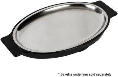 11-5/8" x 8" Oval Stainless Steel Sizzling Platter - Sizzler Platter Serving Platter Large Sizzling Platter Serving Tray Perfect for Meats Steak Fish And Vegetables