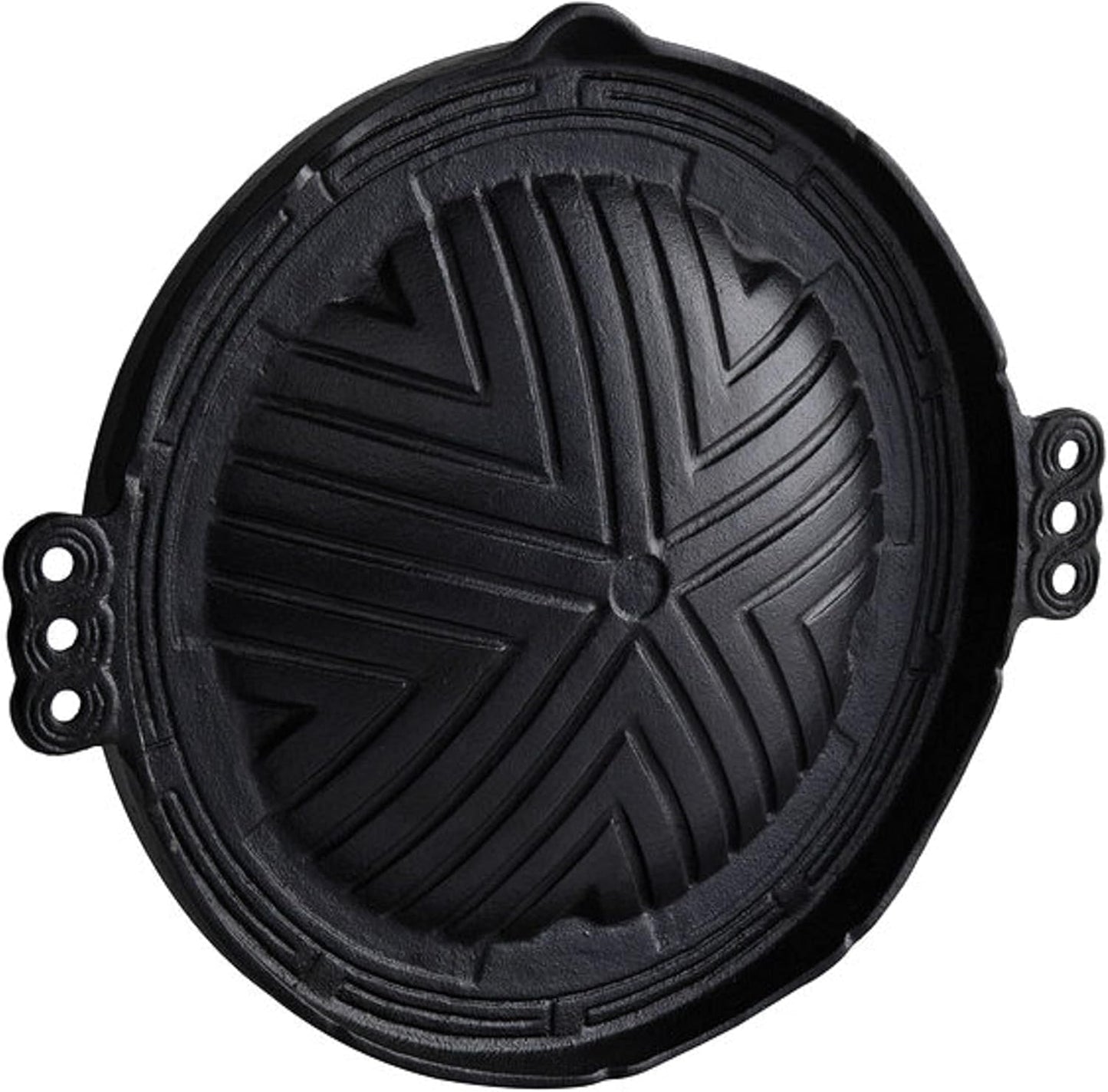 Round Cast Iron Stovetop Barbecue Plate Grill/Griddle - with Easy Grip Handles Griddle Pan for Stove Top Gas Range Grilling Pan Gets Better with Each Use