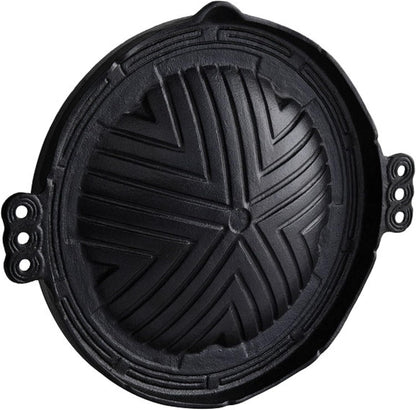 Round Cast Iron Stovetop Barbecue Plate Grill/Griddle - with Easy Grip Handles Griddle Pan for Stove Top Gas Range Grilling Pan Gets Better with Each Use