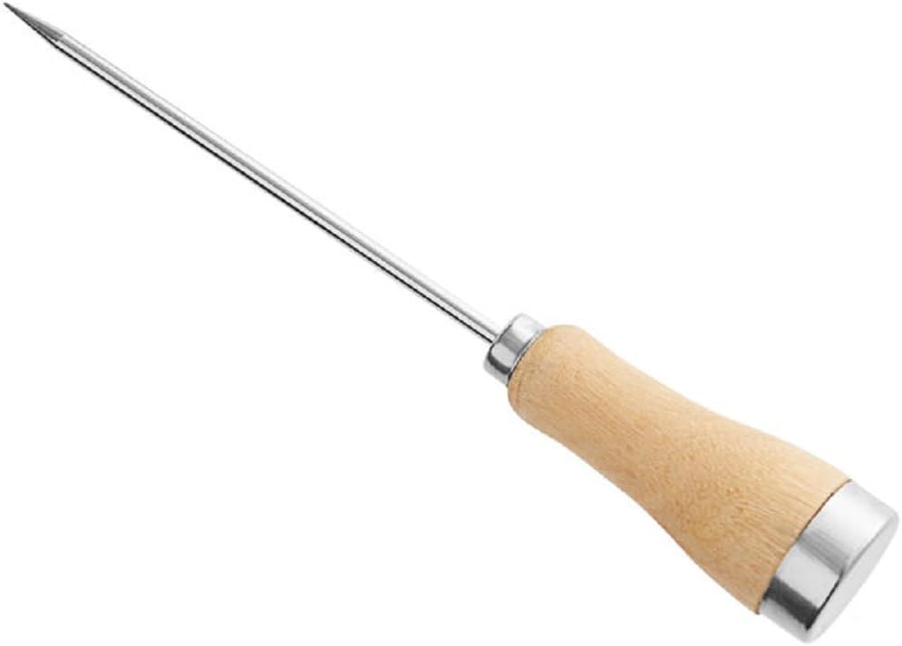 8" Stainless Steel Ice Pick with Wooden Handle - Durable Carving Bartender Pick Tool for Breaking Ice for Kitchen Bars Bartender Picnics Camping & Restaurant