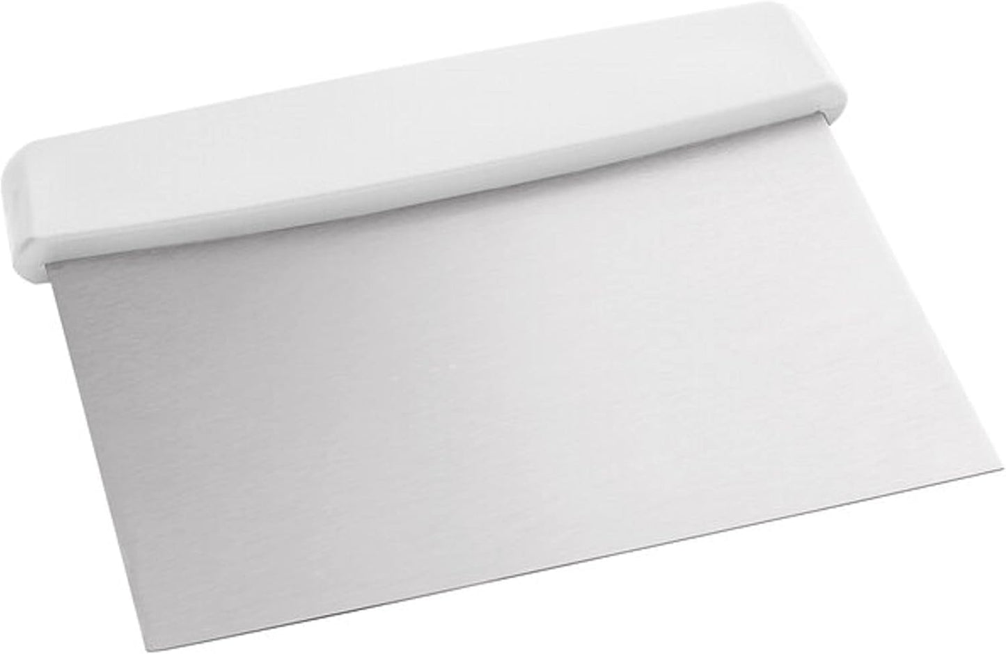6" x 4" Dough Scraper Stainless Steel with White Plastic Handle - Dough Cutter Dough Pastry Scraper Cutter Chopper for Baking Multipurpose Food Scraper for Dough and Bread