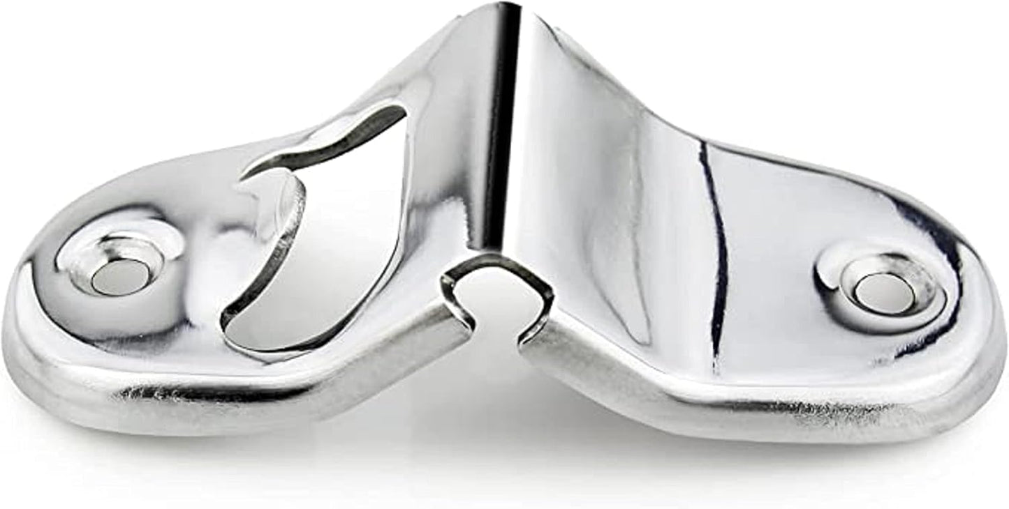 4-1/8" Heavy-Duty Stainless Steel Wall Mount Bottle Opener Set of 2 - Bottle Opener Bottle & Can Opener Classic Beer Opener Compact Size Beverage Bottle Opener for Kitchen Bar Restaurant