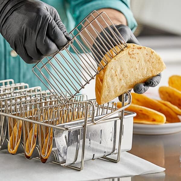 Commercial Grade 8-Slot Taco Basket Holds 8 Shells Deep Fryer - Taco Holder Basket Taco Fry Basket with Grip Handle Taco Shell Fry Basket Shells Deep Fryer Taco Holder Basket