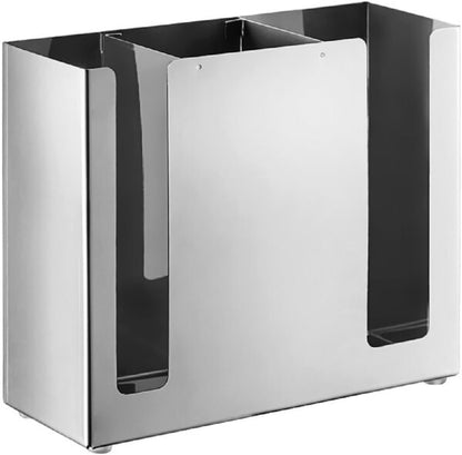 3 Compartment Stainless Steel Chopsticks Holder - Utensil Caddy Utensil Holder Cutlery Storage Countertop Organizer Home Kitchen and Restaurants