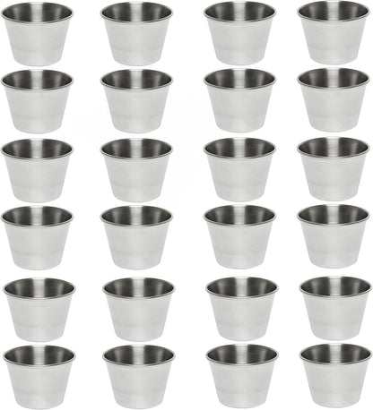 Stainless Steel Condiment Sauce Cups - Individual Round Condiments Cups Ramekins Dipping Sauce Cup Portion Dipping Sauce Kitchen Cups