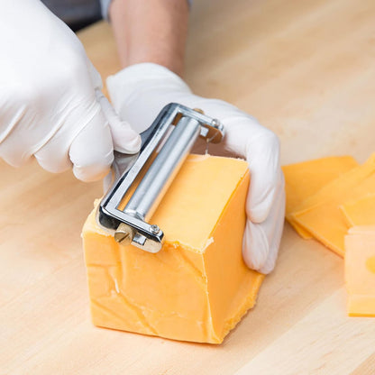 Heavy Duty Cheese Slicer - Hand Held Cheese Cutter for Cheddar Gruyere Raclette Mozzarella Cheese Block Adjustable Cheese Shaver Thick & Thin Slicer Cheese Curler (Silver)