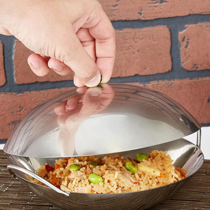 Stainless Steel Wok & Cover - Wok Cheese Melting Dome for Griddle Wok Stir Fry Pans Cover for Kitchen Home Restaurant
