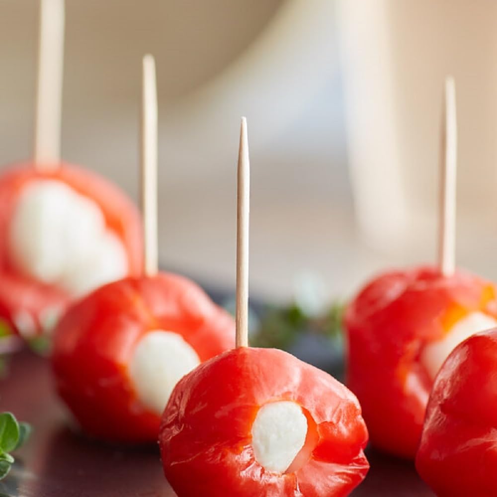 2-1/2" Round Bamboo Toothpicks Pack of 3000 - Fruit Toothpicks Bamboo Cocktail Picks Bamboo Toothpicks for Appetizers Fruit Cake Dessert Barbecue Snacks Sandwiches