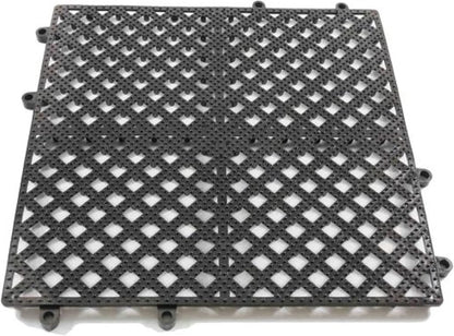 12" x 12" Interlocking Bar Mat Black Color - Bar Service Spill Mat Service Mat for Cocktail Bartender Glasses Drying Mat Perfect for Kitchen Countertop Bars Cafe Home & Restaurants
