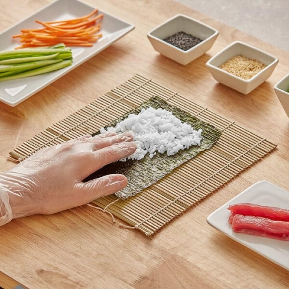 9-1/2” x 9-1/2” Bamboo Sushi Roller Set of 3 - Sushi Rolling Mat Sushi Roll Maker Kimbap Roller for Making Shaping & Molding Sushi Roll & Kimbap Home Kitchen Restaurant