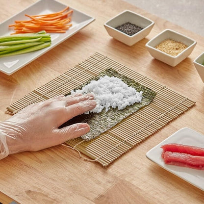 9-1/2” x 9-1/2” Bamboo Sushi Roller Set of 3 - Sushi Rolling Mat Sushi Roll Maker Kimbap Roller for Making Shaping & Molding Sushi Roll & Kimbap Home Kitchen Restaurant