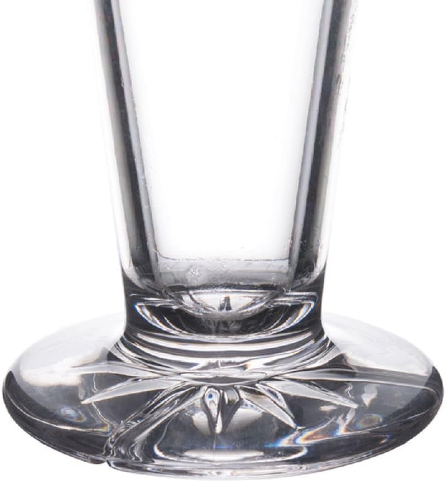 Pilsner Glass Polycarbonate with Starburst Heavy Base Clear Color - Beverage Plastic Drinking for Bar Craft Beer Glass Pilsner Glass Beer Cup & Other Lighter Beers Beer Gifts