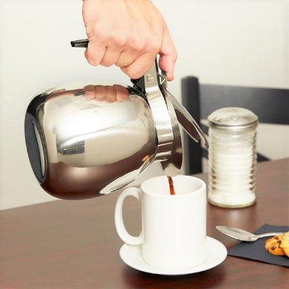 64 oz Stainless Steel Coffee Decanter with Black Easy-Grip Handle Mirror Finish- Coffee Server Beverage Serveware Coffee Carafes For Keeping Hot Liquids Coffee Pot Decanter