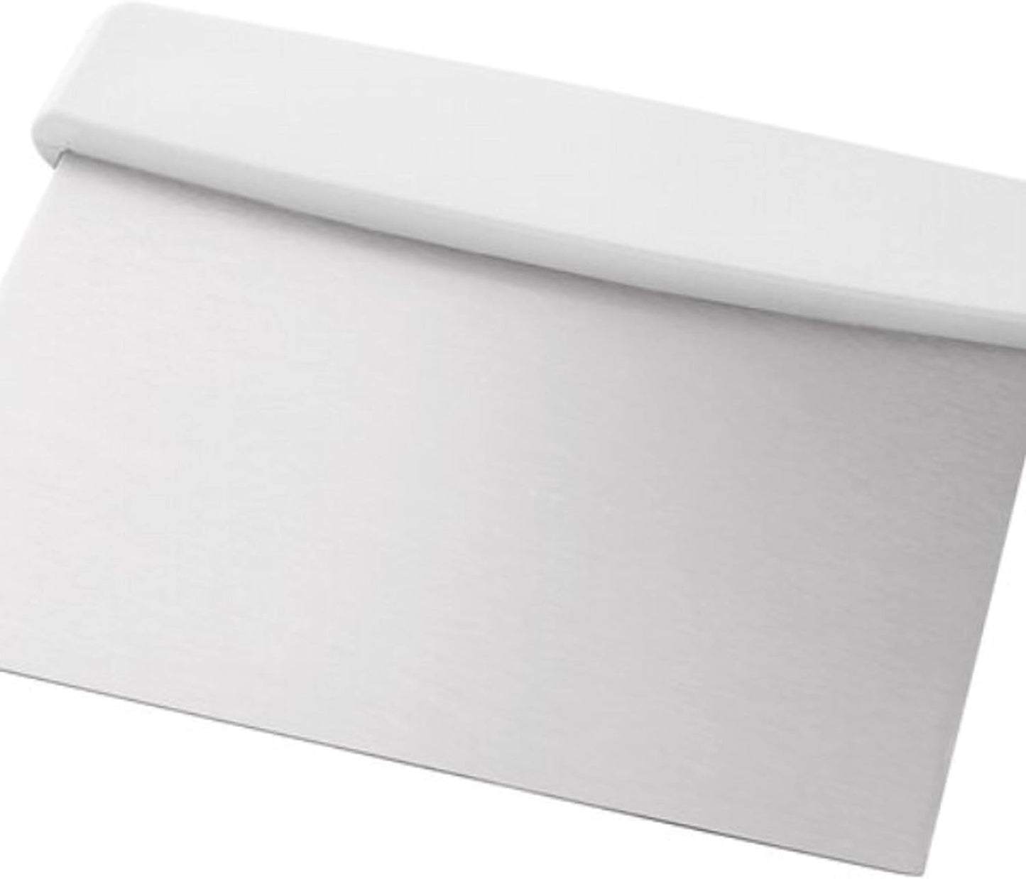 6" x 4" Dough Scraper Stainless Steel with White Plastic Handle - Dough Cutter Dough Pastry Scraper Cutter Chopper for Baking Multipurpose Food Scraper for Dough and Bread