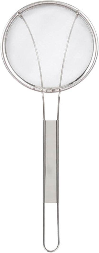 Round Fine Mesh Wire Skimmer Nickel Plated- Kitchen Utensil Food Strainer Skimmer Spoon for Cooking Sieve Sifters Rice Quinoa Pasta Fruits Vegetables etc.