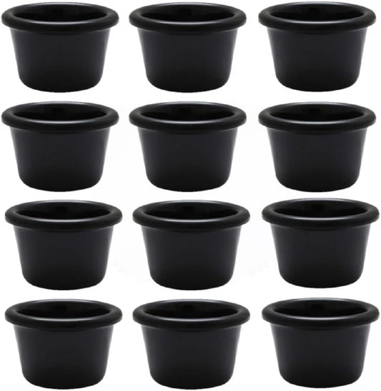 2 Smooth Ramekin. Black Melamine - Plastic Ramekin DippinSet of 1g Sauce Cup Portion Dipping Sauce Cups Individual Condiment cups For Catering Kitchen Restaurant