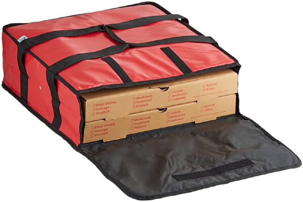 Insulated Pizza Bag Holds Pizza Leatheroid's PVC with Nylon Edges Exterior- Insulated Pizza Warmer Bags Pizza Delivery Bags Pizza Bag for Personal Professional Use