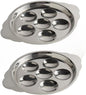 6 Compartment Holes Stainless Steel Snail/Escargot Tray Set of 2- Seafood Snail Dish Escargot Dish Server for Home Kitchen Restaurant Hotel BBQ